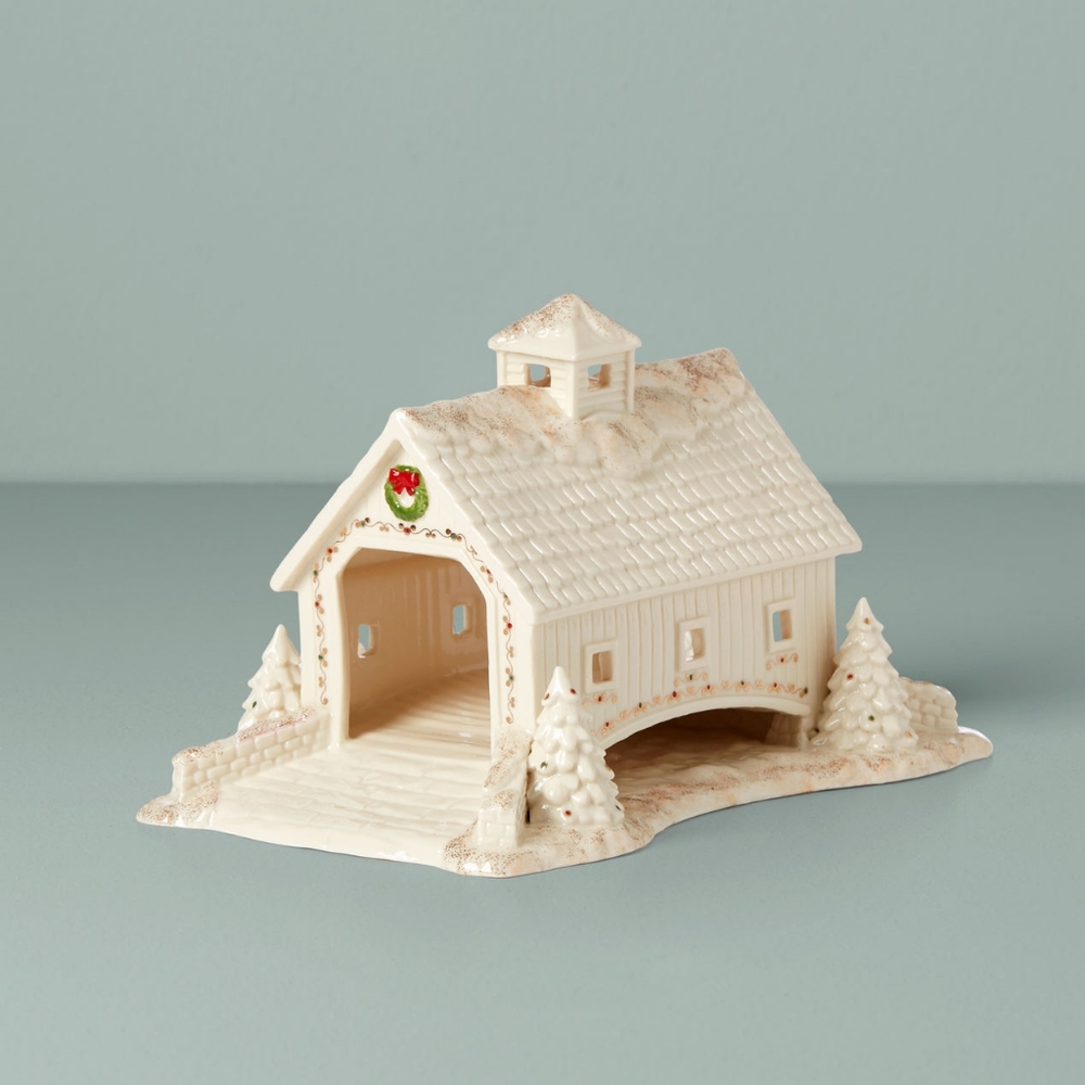 Lenox Mistletoe Park Christmas Village Covered Bridge New for 2022 New in Box